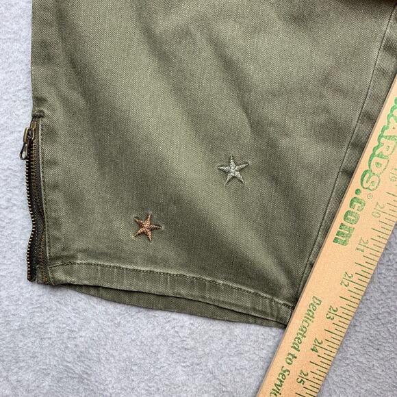 Soft Surroundings Jeans Womens 24W Green Legging Crop Zip Ankle Stretch Stars - Picture 8 of 9